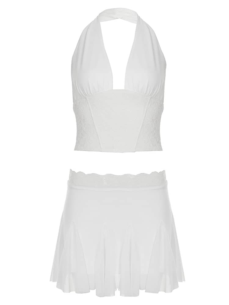 Lace Bustier & Mini Skirt Set