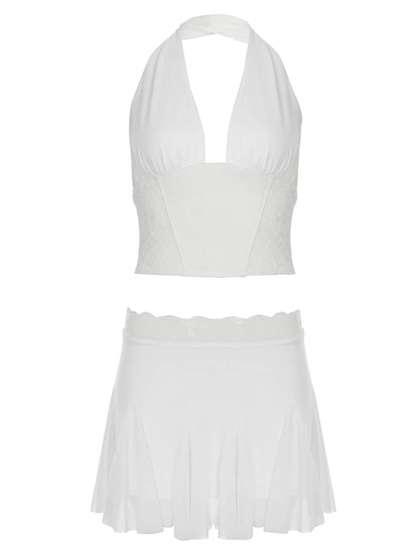 Lace Bustier & Mini Skirt Set | LUNMUL