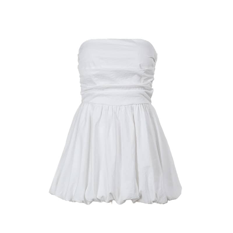 Backless ruched tube dress | LUNMUL