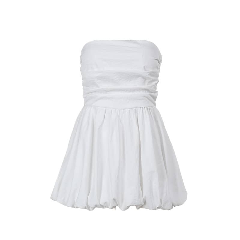 Backless ruched tube dress | LUNMUL