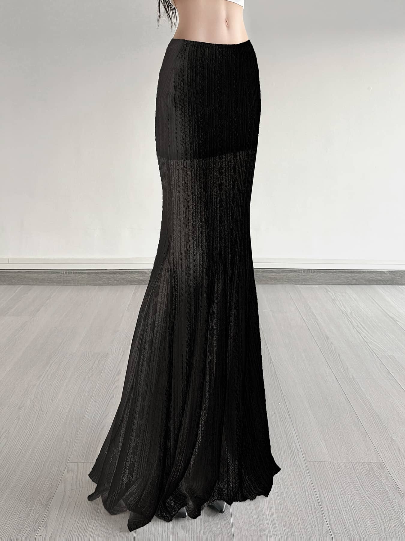 Sheer Panel Mermaid Skirt