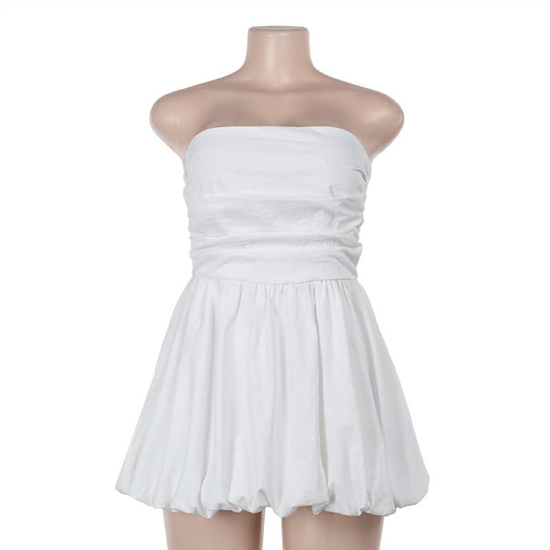 Backless ruched tube dress