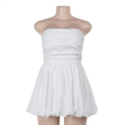 Backless ruched tube dress