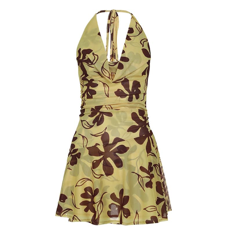 Abstract Print Slip Dress