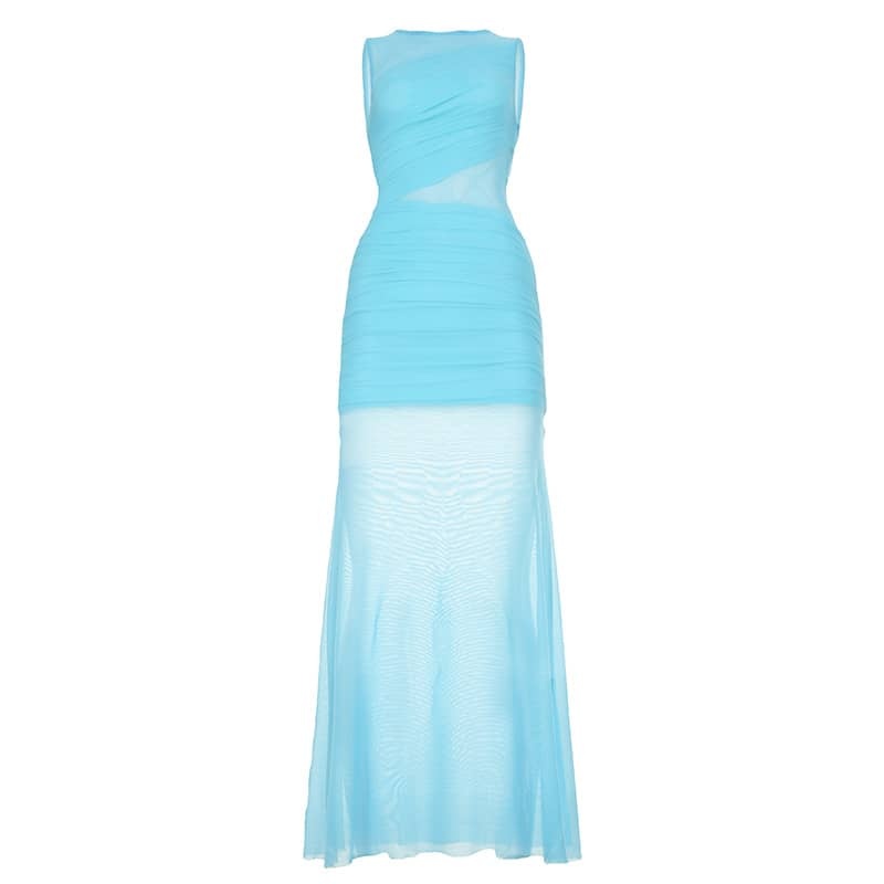 Asymmetric Mesh Dress | LUNMUL