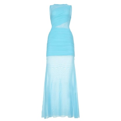 Asymmetric Mesh Dress | LUNMUL