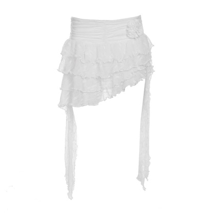 Lace Trim Tiered Skirt | LUNMUL