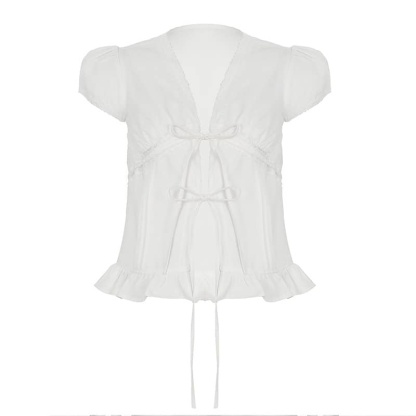 Lace Trim Blouse Top | LUNMUL