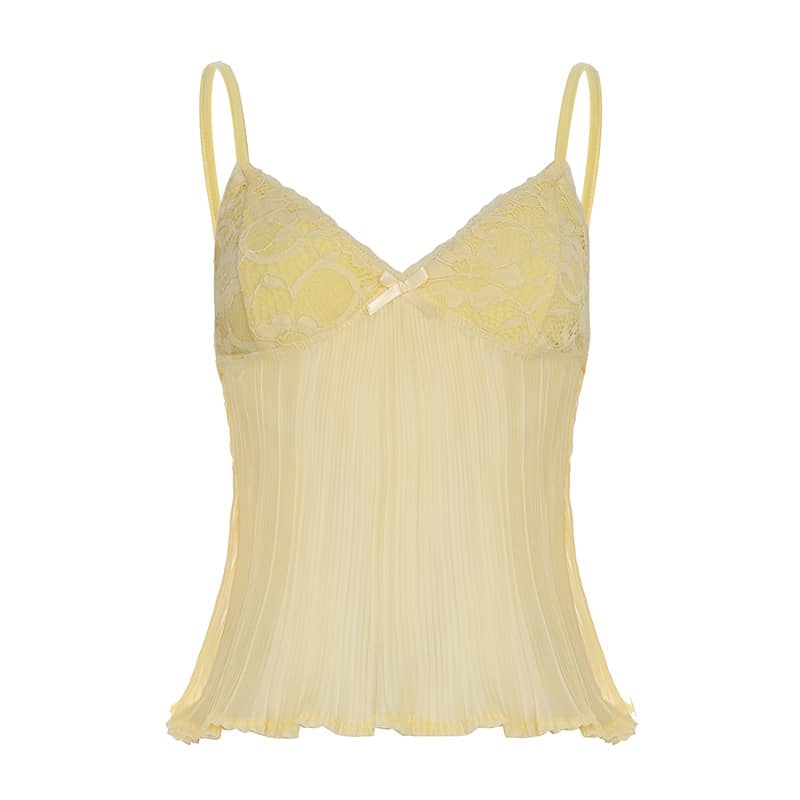 Lace Trim Cami V-Neck Top