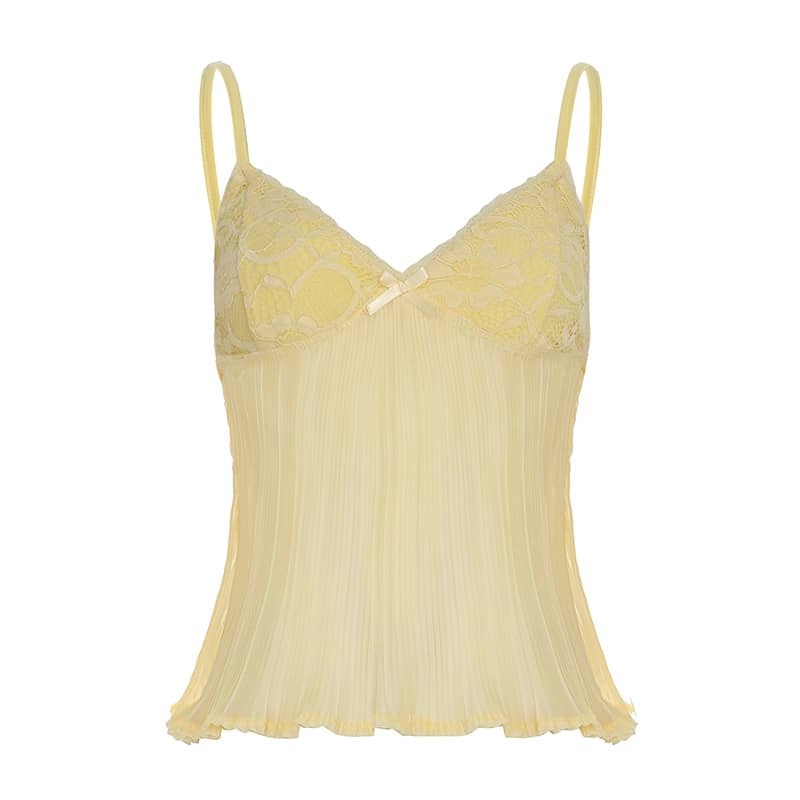 Lace Trim Cami V-Neck Top