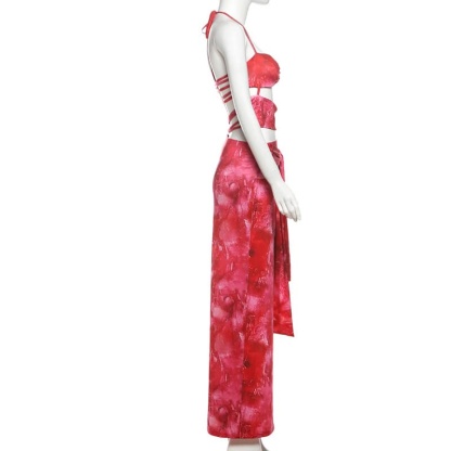 O-Ring Halter Maxi Dress