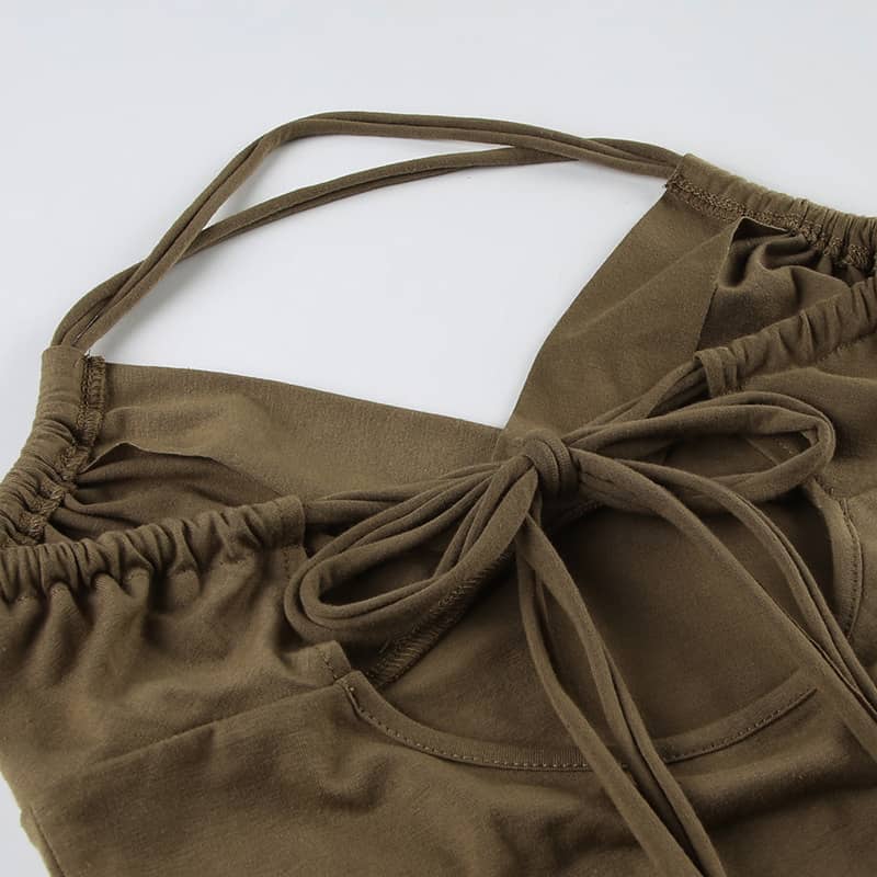 Drawstring Backless Top