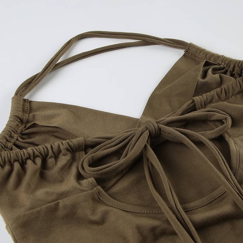 Drawstring Backless Top