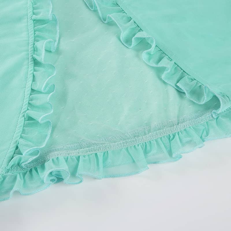 Sheer Panel V-Neck Top