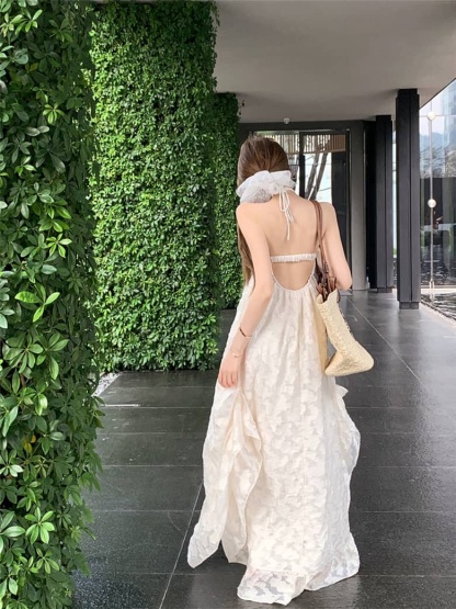 Halter Neck Backless Maxi Dress