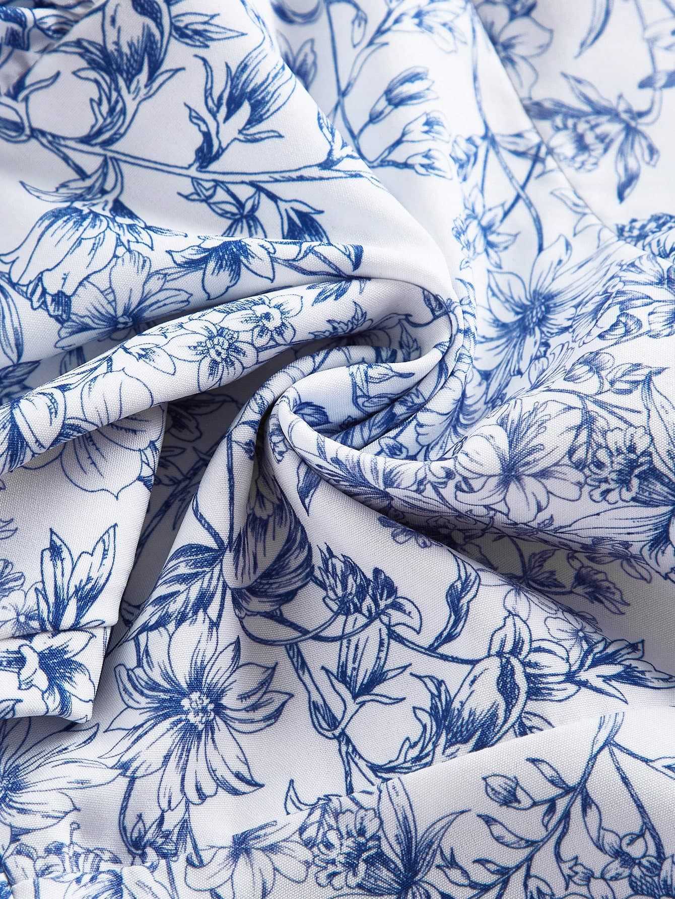 Vintage Floral Cami Ruffled Sleeveless Dress