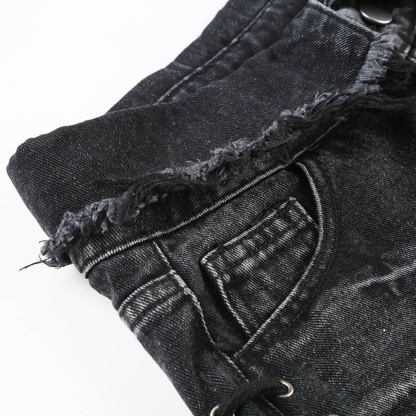 Low-Rise Studded Jeans