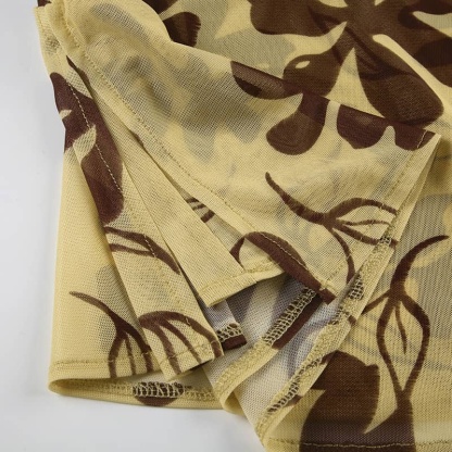 Abstract Print Slip Dress