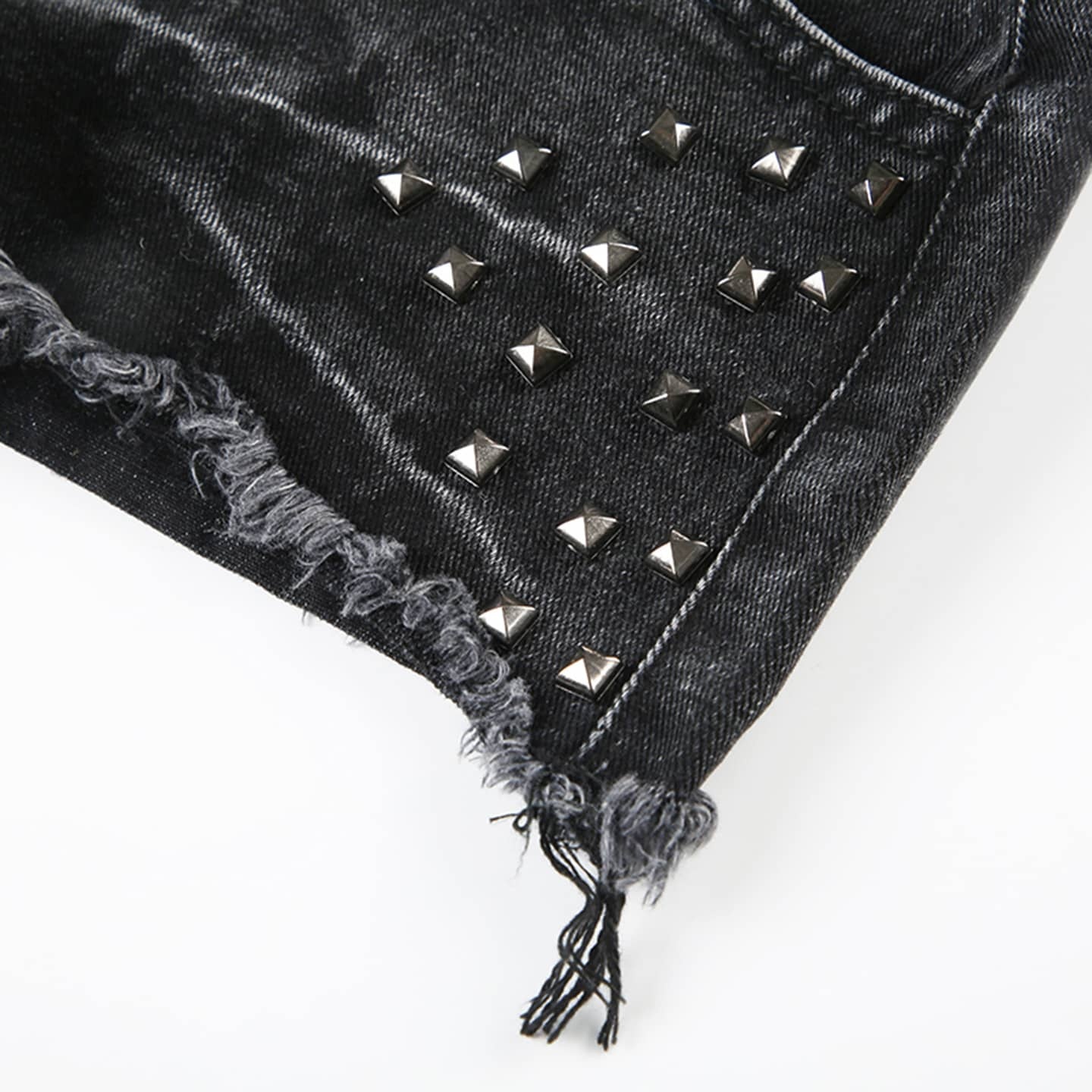 Low-Rise Studded Jeans