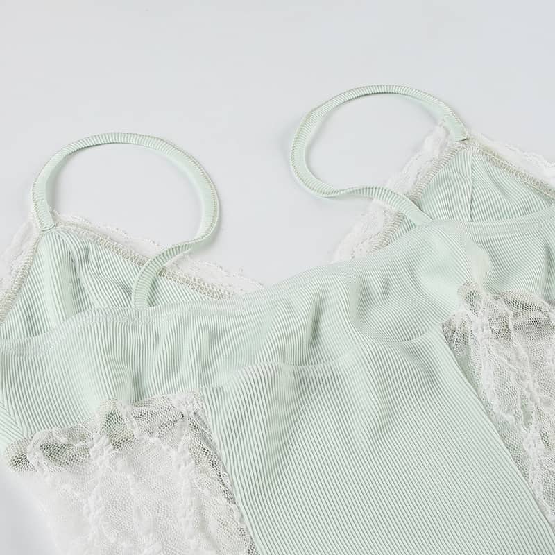 Lace Trim Cami V-Neck Top