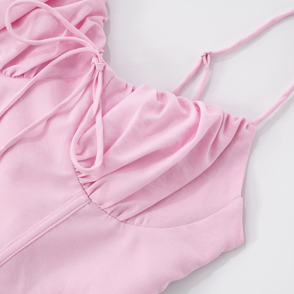 V-Neck Tie-Front Dress