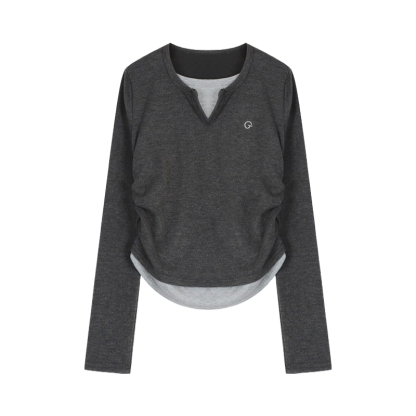 Two-Tone Layered T-Shirt | LUNMUL