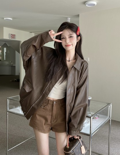 Vintage PU Leather Jacket