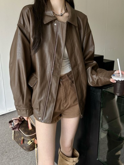 Vintage PU Leather Jacket