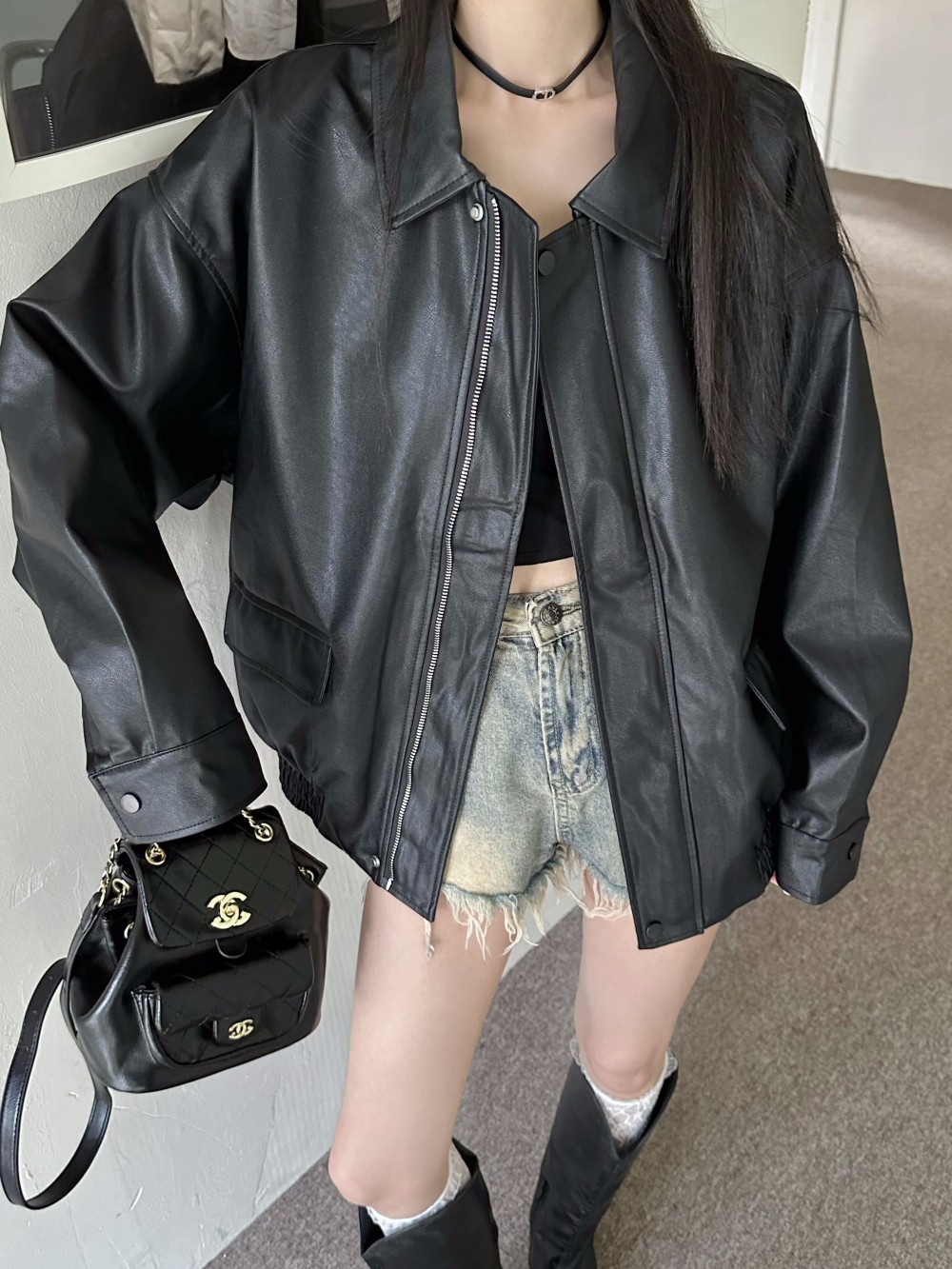 Vintage PU Leather Jacket