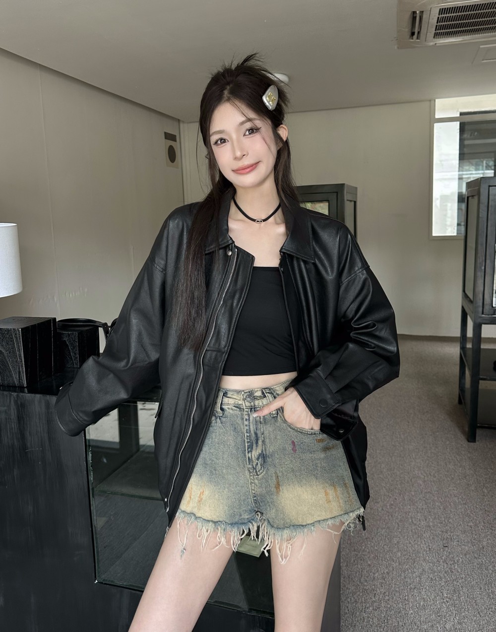 Vintage PU Leather Jacket