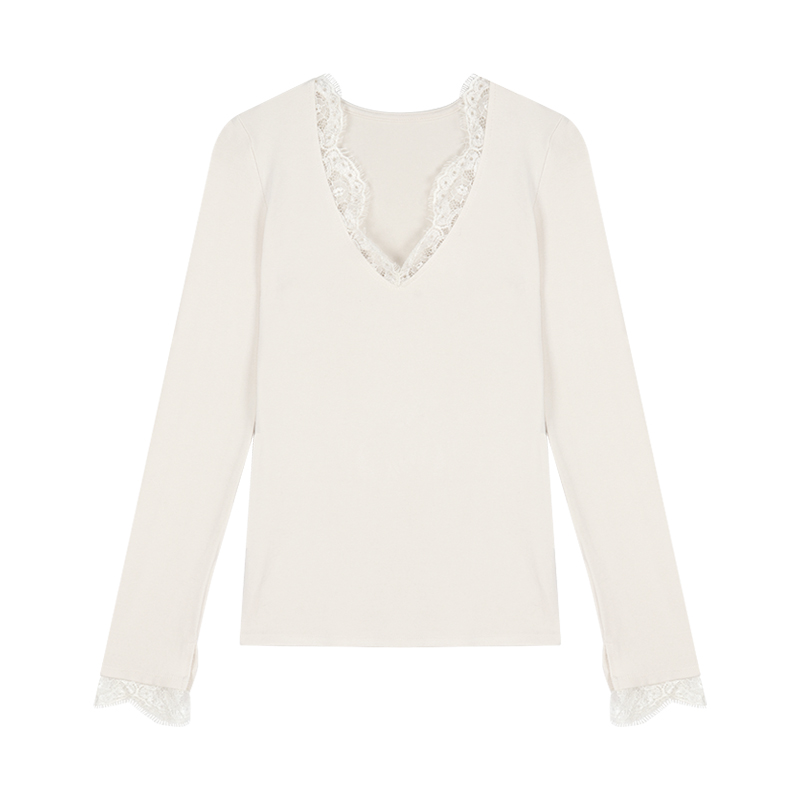 Lace Trim V-Neck Top