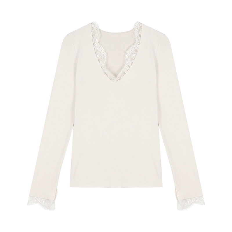 Lace Trim V-Neck Top
