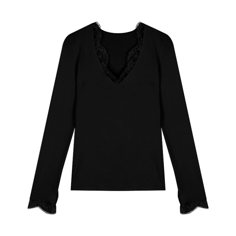 Lace Trim V-Neck Top