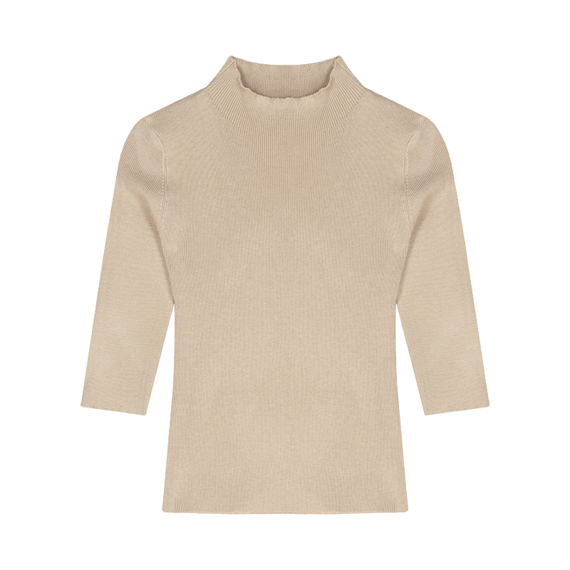 Semi-Turtleneck Knit Top