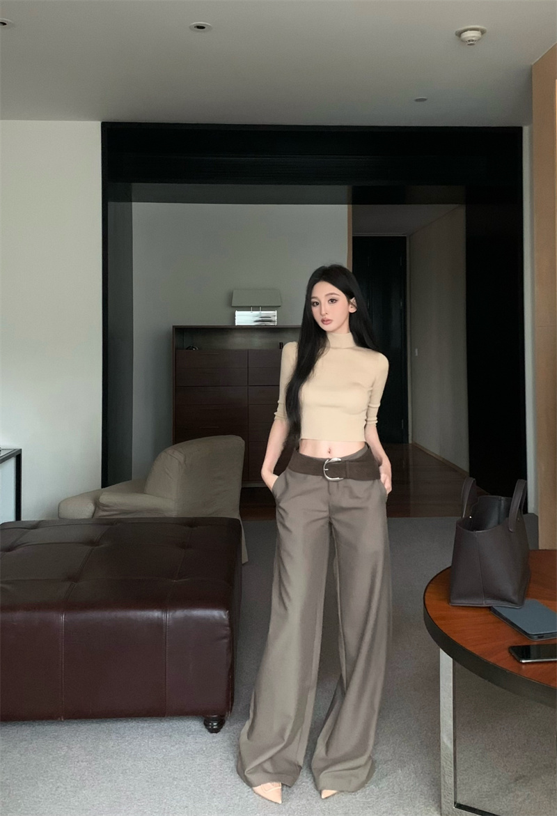 Semi-Turtleneck Knit Top