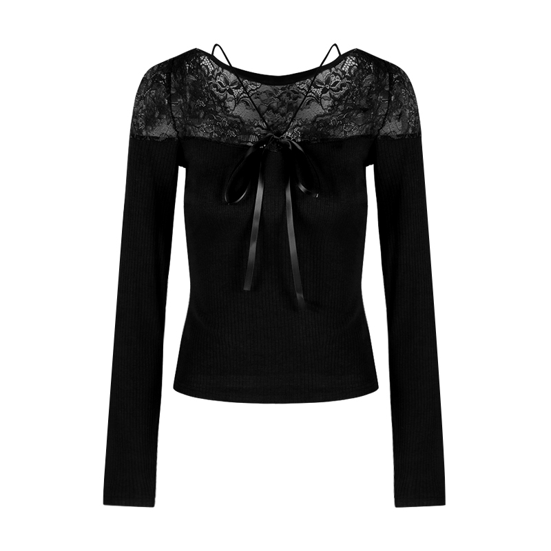 Lace-Up V-Neck Top | LUNMUL