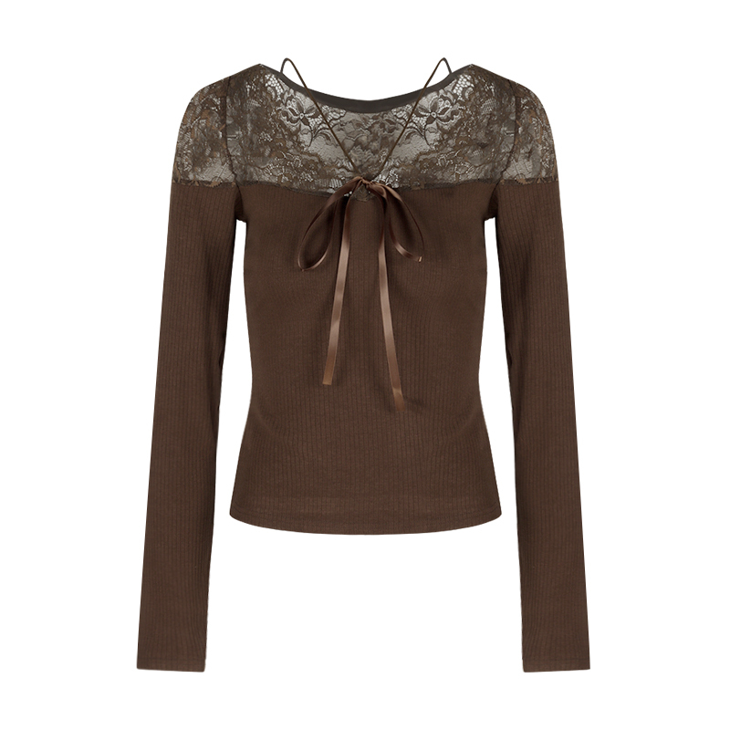 Lace-Up V-Neck Top | LUNMUL