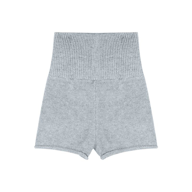 Off-Shoulder Sweater & Knit Shorts Set