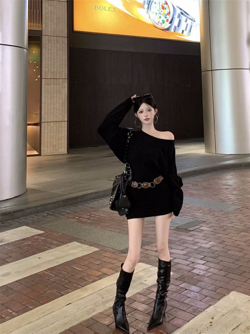 One-Shoulder Knit Dress