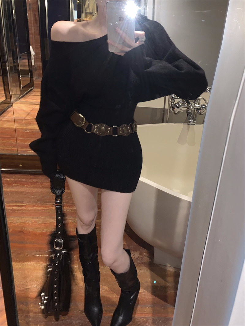 One-Shoulder Knit Dress