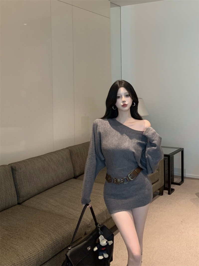 One-Shoulder Knit Dress