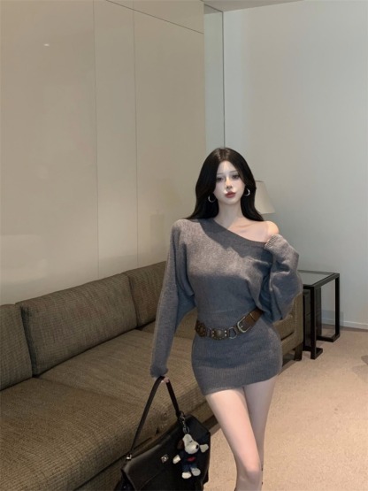 One-Shoulder Knit Dress