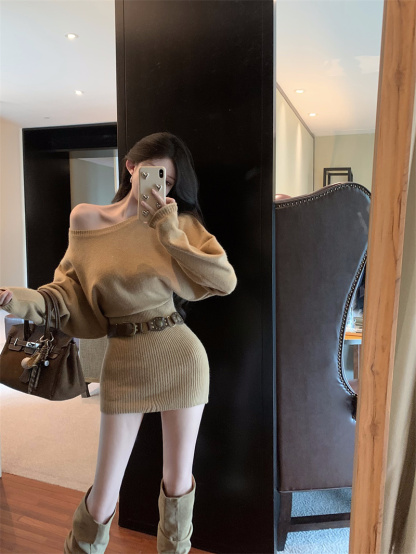 One-Shoulder Knit Dress