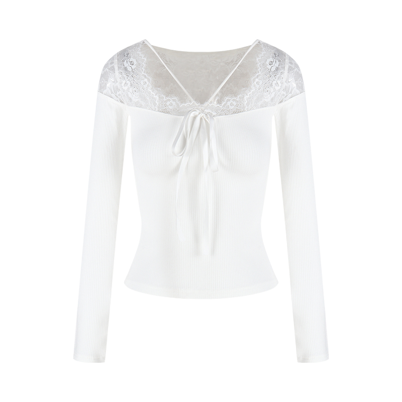 Lace-Up Long Sleeve Top