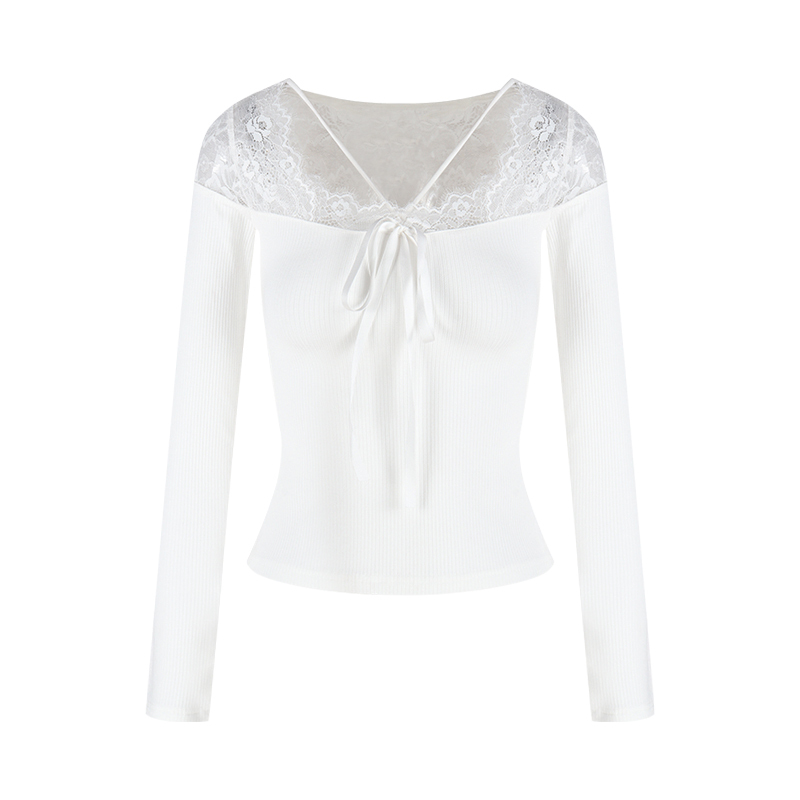 Lace-Up Long Sleeve Top