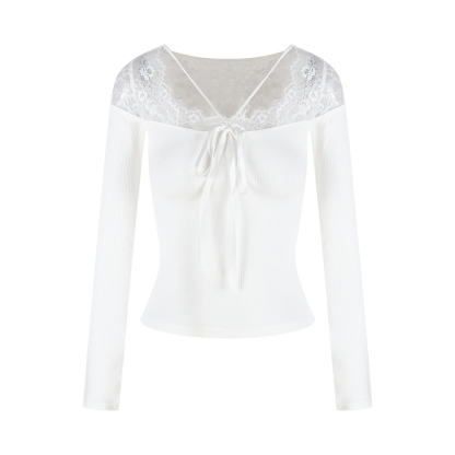 Lace-Up Long Sleeve Top