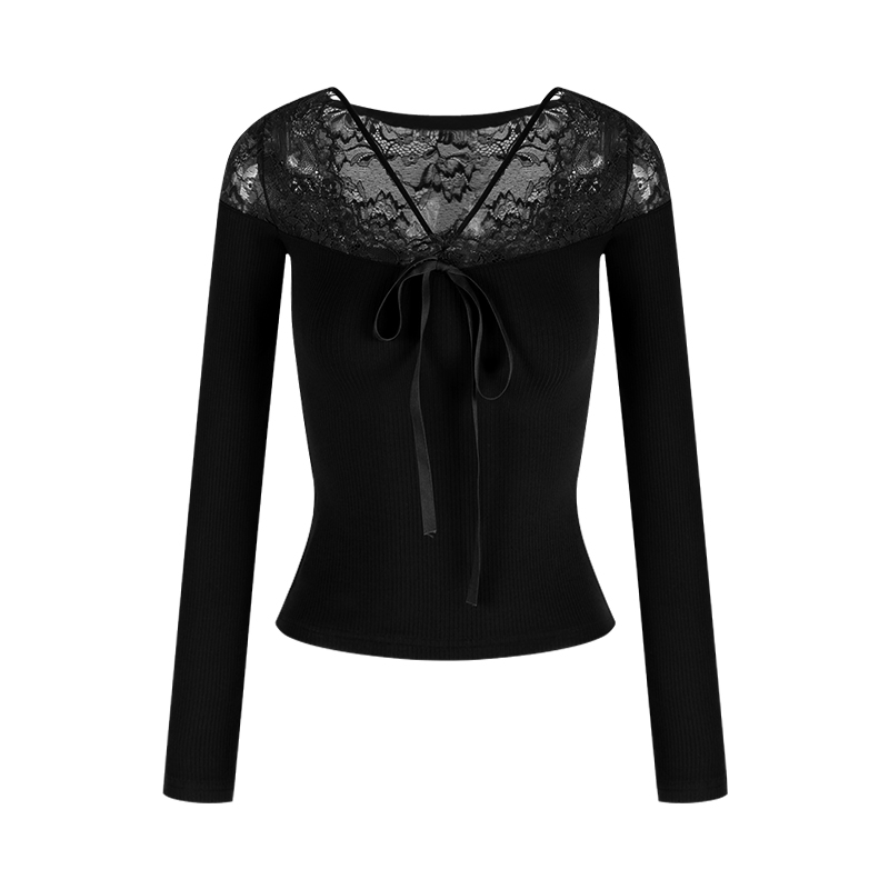 Lace-Up Long Sleeve Top