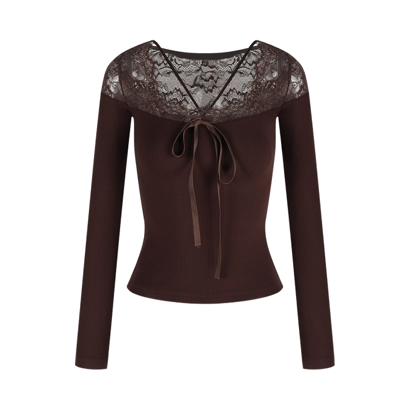 Lace-Up Long Sleeve Top