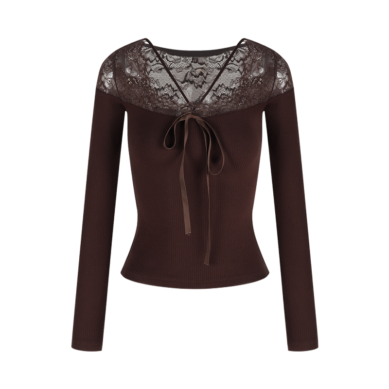 Lace-Up Long Sleeve Top