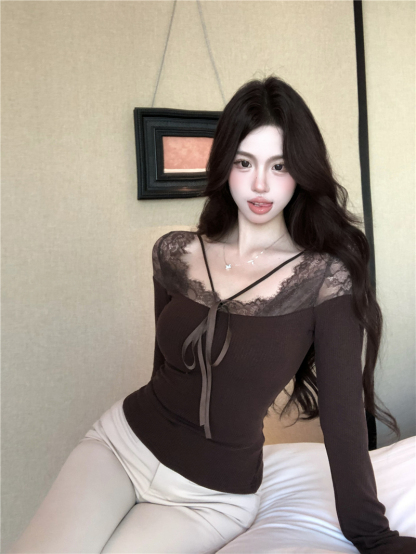 Lace-Up Long Sleeve Top